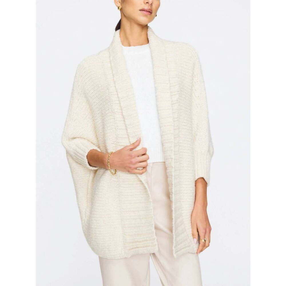 NEW BROCHU WALKER dante cotton wool blend shrug in ivory